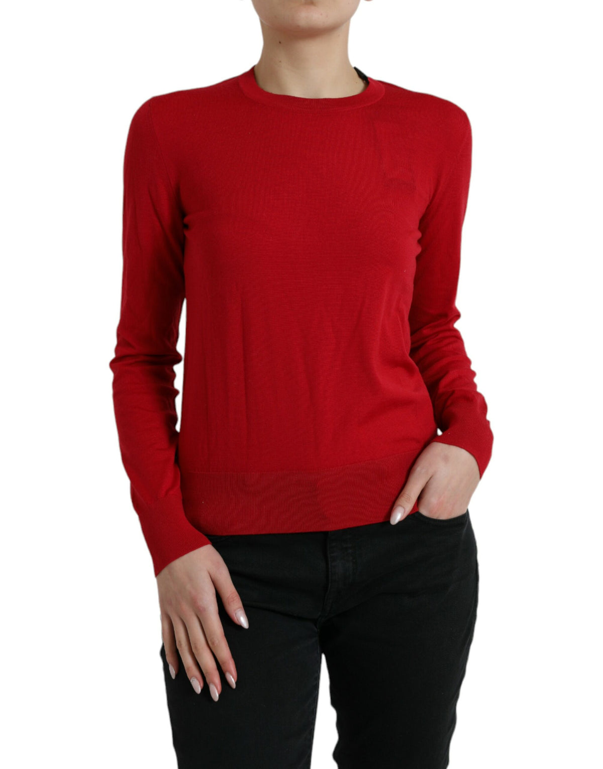 Dolce & Gabbana Pullover mit Rundhalsausschnitt aus roter Wolle