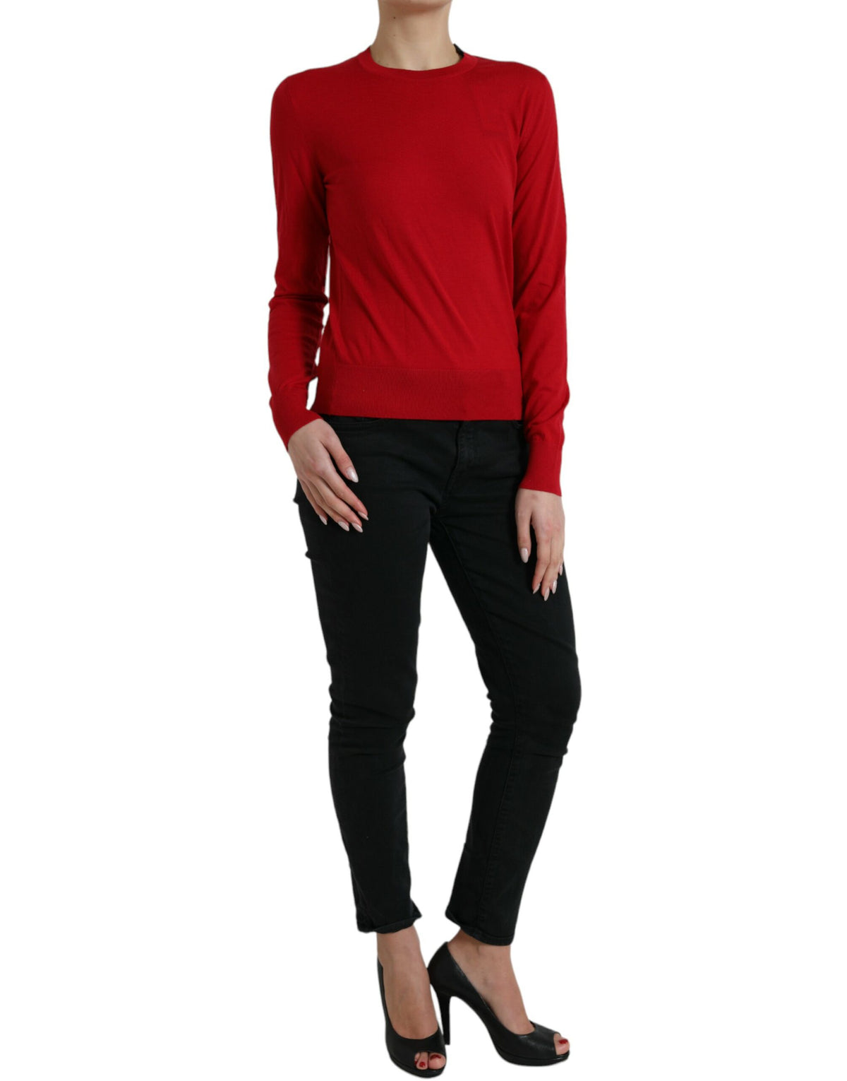 Dolce & Gabbana Pullover mit Rundhalsausschnitt aus roter Wolle