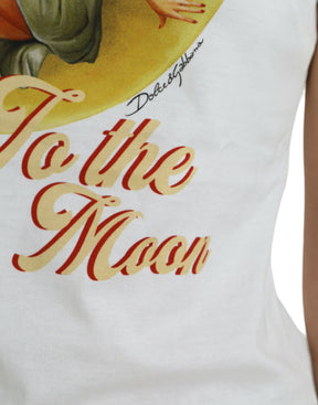 Dolce & Gabbana Weißes Bring Me To The Moon T-shirt Top