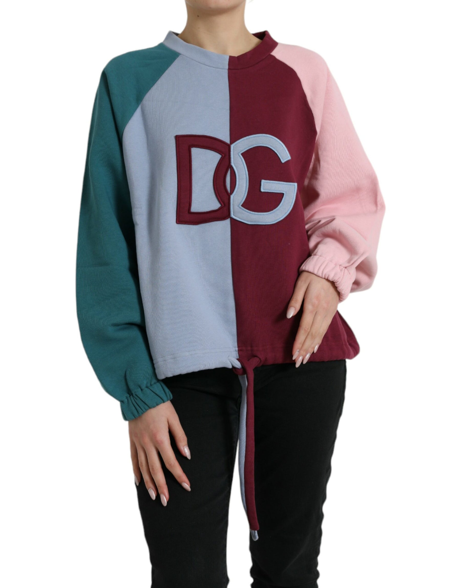 Dolce & Gabbana Multicolor Pullover mit Rundhalsausschnitt aus Baumwolle