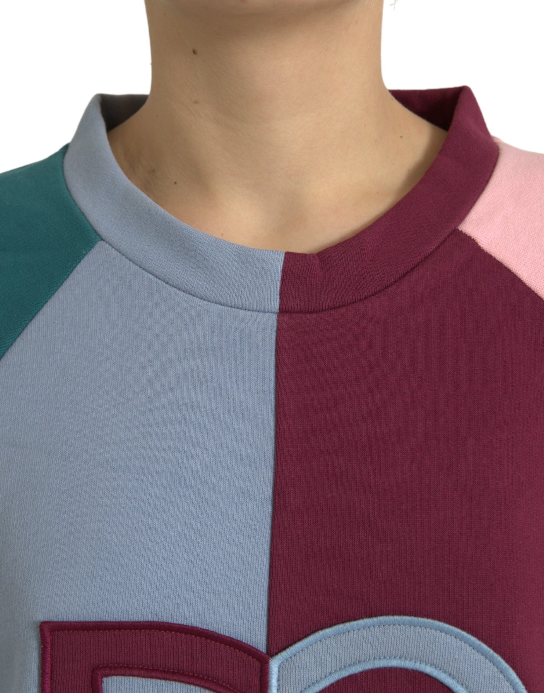 Dolce & Gabbana Multicolor Pullover mit Rundhalsausschnitt aus Baumwolle