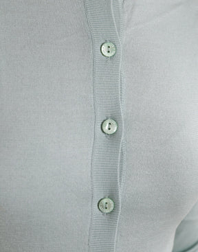 Dolce & Gabbana Hellblauer Strickpullover mit Rundhalsausschnitt aus Seide