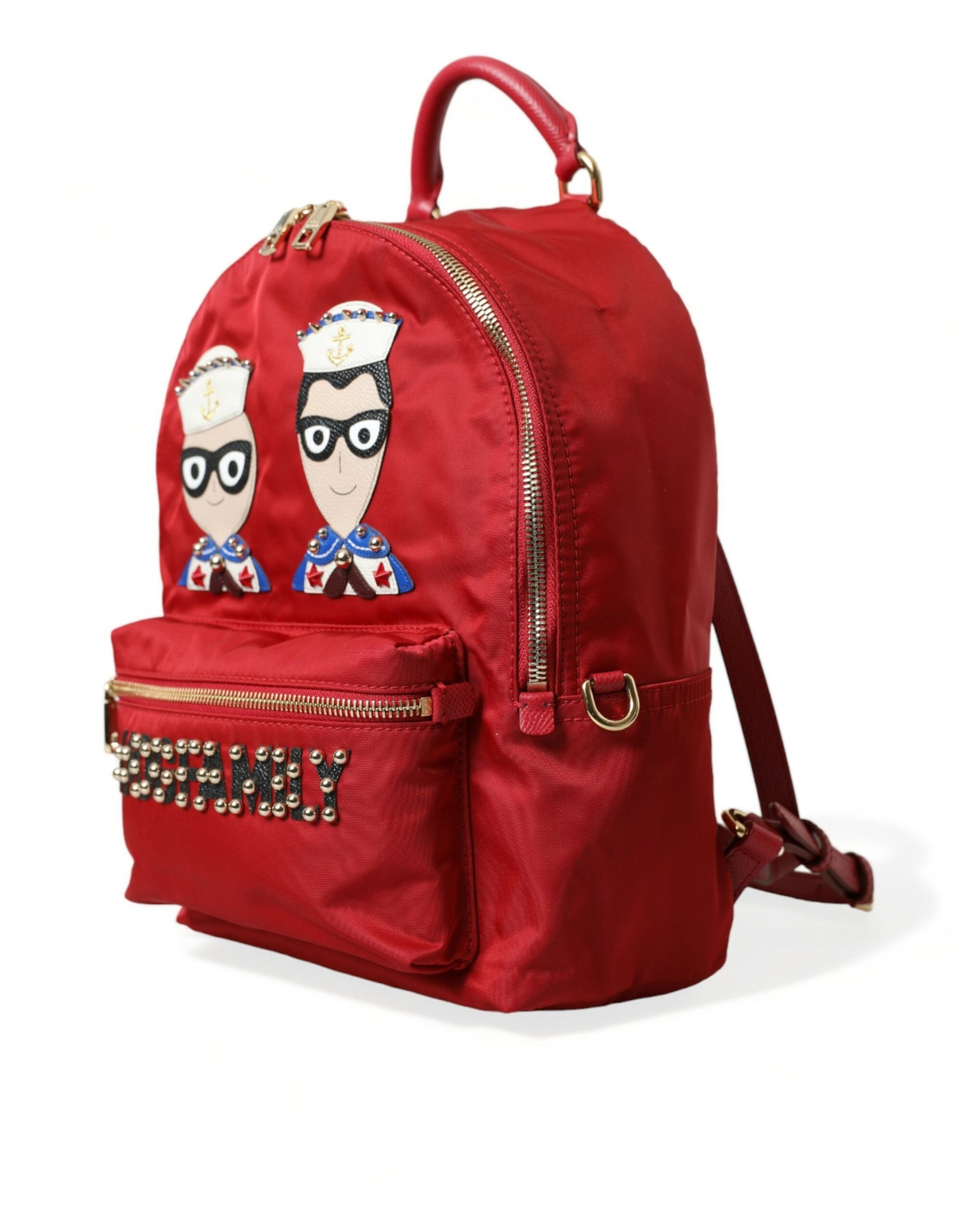 Dolce & Gabbana Rot #DGFAMILY Verschönerter Rucksack VULCANO Tasche