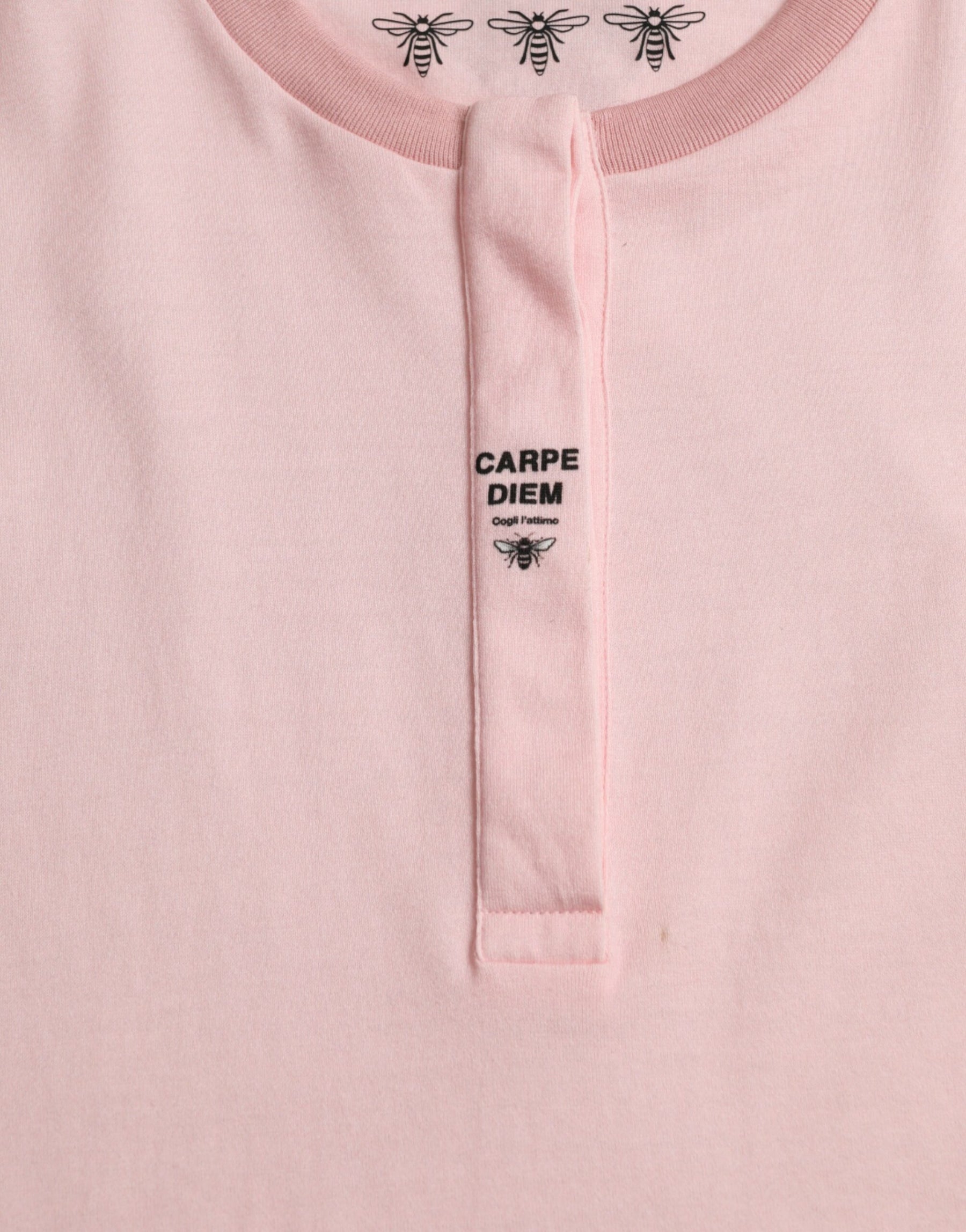 Dolce & Gabbana Rosa T-Shirt aus Baumwolle mit Blumendruck und kurzen Ärmeln