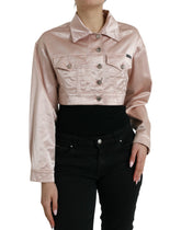 Dolce & Gabbana Rosa Baumwoll-Stretch-Cropped-Jacke