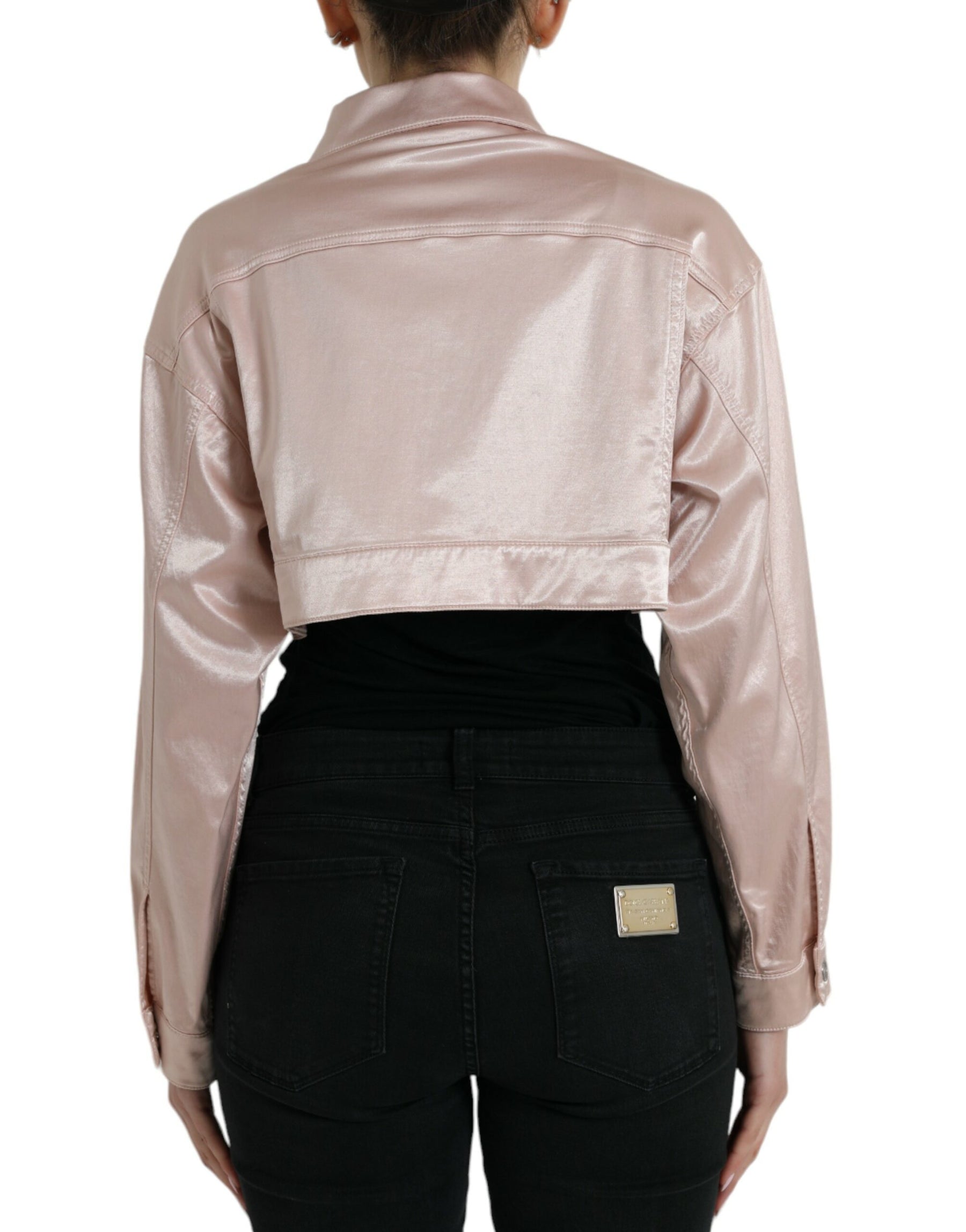 Dolce & Gabbana Rosa Baumwoll-Stretch-Cropped-Jacke