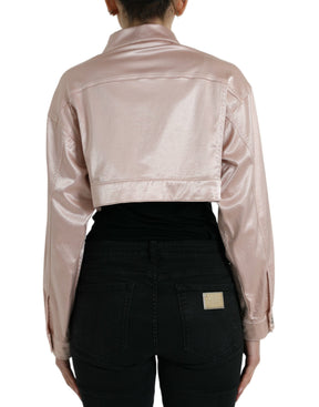 Dolce & Gabbana Rosa Baumwoll-Stretch-Cropped-Jacke
