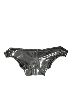 Dolce & Gabbana Silbernes Polyester-Stretch-Top