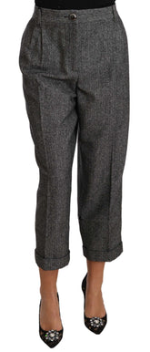 Dolce & Gabbana Graue Plissee-Hose aus Wolle