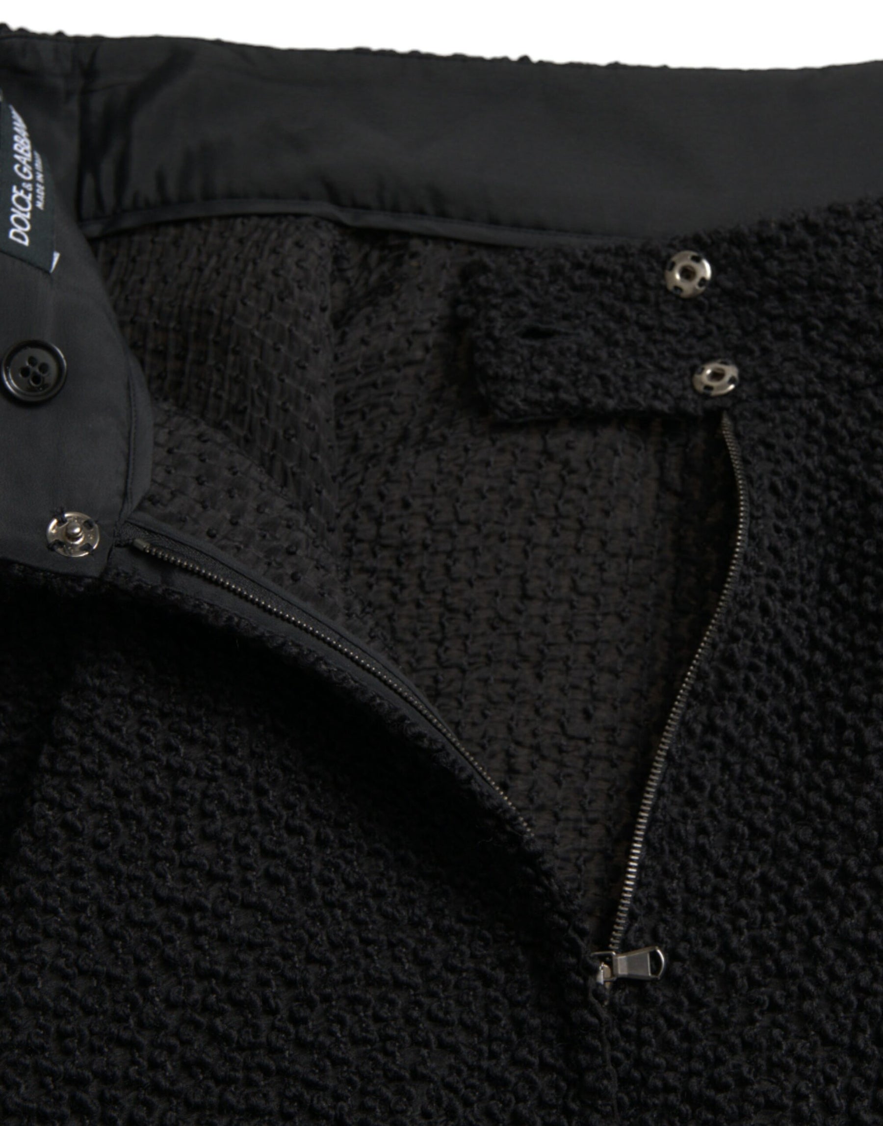 Dolce & Gabbana Schwarzer Rock mit hoher Taille und knielanger A-Linie