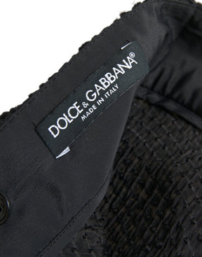 Dolce & Gabbana Schwarzer Rock mit hoher Taille und knielanger A-Linie