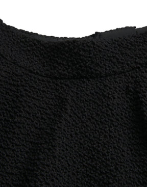 Dolce & Gabbana Schwarzer Rock mit hoher Taille und knielanger A-Linie