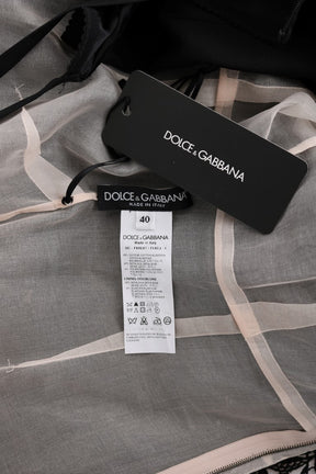 Dolce & Gabbana Schwarzes geblümtes langes Kleid aus Baumwollseide