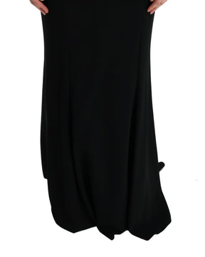 Dolce & Gabbana Schwarzes langes Stretch-Etuikleid