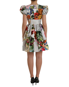 Dolce & Gabbana Multicolor Patchwork-Baumwoll-Minikleid Aline