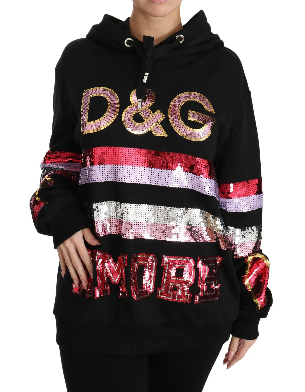 Dolce & Gabbana DG Pailletten Pullover mit Kapuze