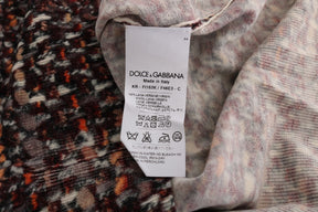 Dolce & Gabbana Mehrfarbig bedrucktes Strick-Top T-Shirt aus Wolle