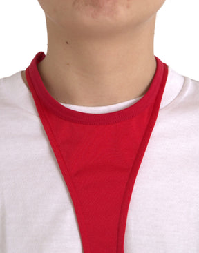 Dolce & Gabbana Rotes Nylon Stretch Bodycon Etuikleid Mini Dress