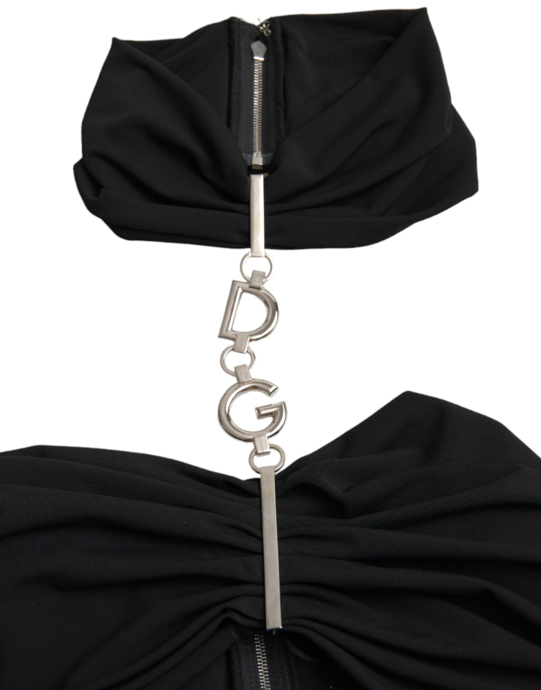 Dolce & Gabbana Schwarzes ausgeschnittenes ärmelloses Bodycon-Minikleid