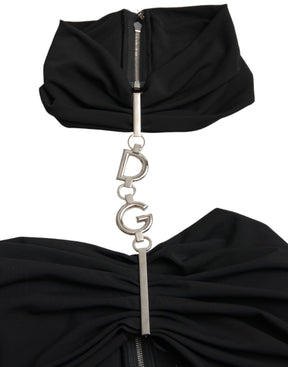 Dolce & Gabbana Schwarzes ausgeschnittenes ärmelloses Bodycon-Minikleid