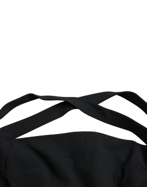 Dolce & Gabbana Schwarzes ärmelloses Midikleid mit Mantelhalter