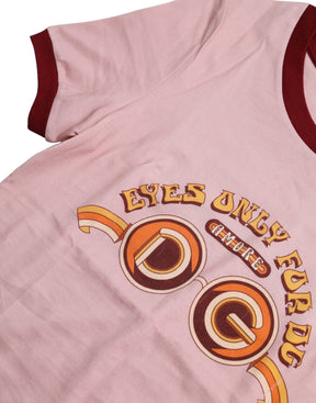 Dolce & Gabbana Rosa Baumwoll-T-Shirt mit kurzen Ärmeln und Rundhalsausschnitt