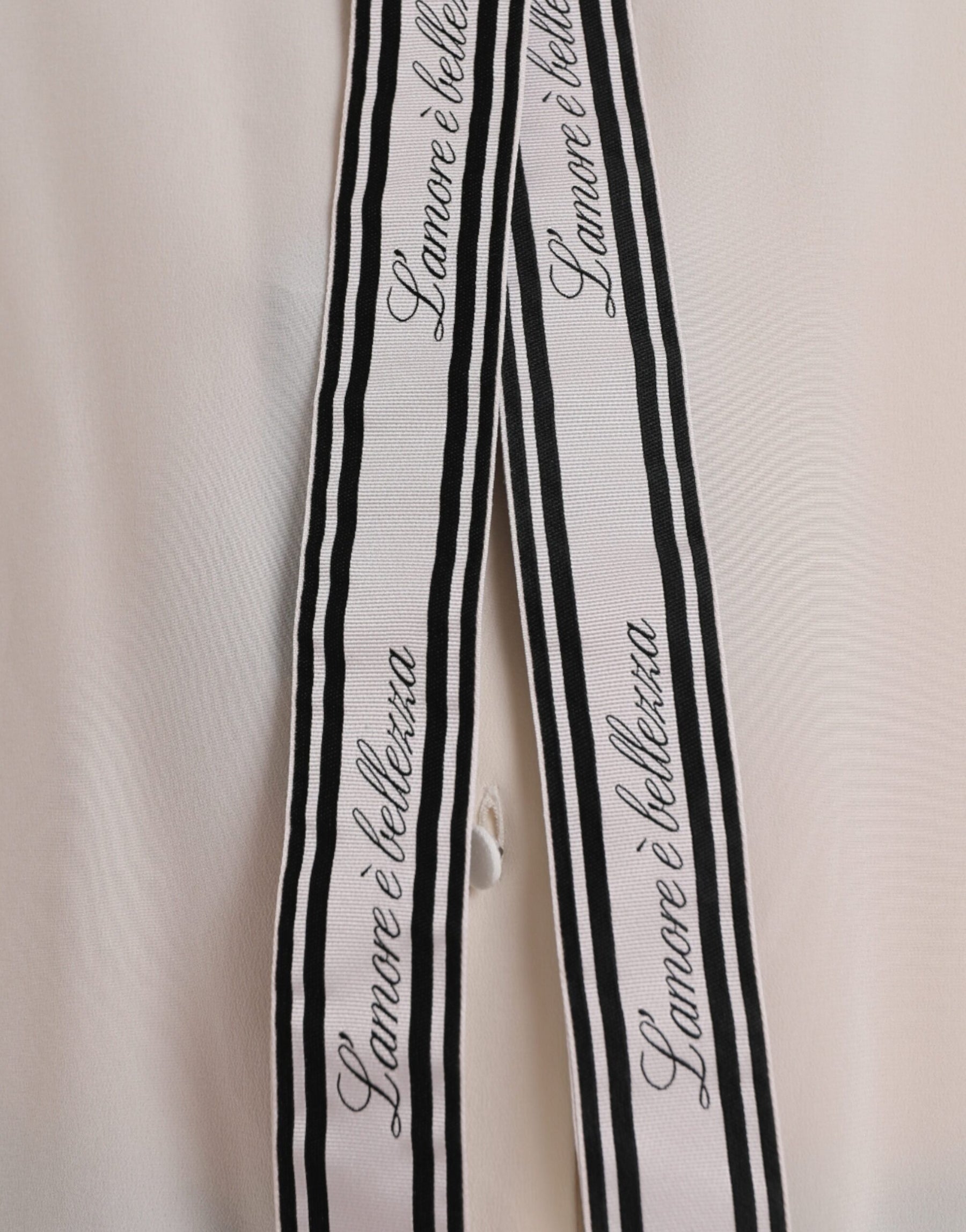 Dolce & Gabbana Weißes langärmeliges Blusentop mit Knopfleiste