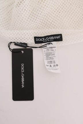 Dolce & Gabbana Weißes Netz-Tank-Transparent-Top