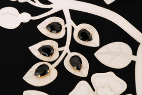 Dolce & Gabbana Schwarze Barock Jacke mit Blumen und Kristall