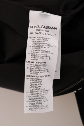 Dolce & Gabbana Schwarzer Crystal Floral Bleistiftrock
