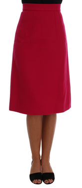 Dolce & Gabbana Knielanger A-Linien-Rock aus rosa Wolle