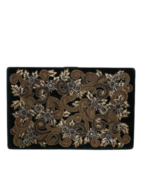 Dolce & Gabbana Schwarzer Samt Goldrahmen Clutch Abend Party Handtasche