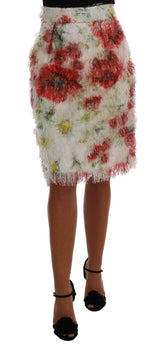 Dolce & Gabbana Floral gemusterter gerader Bleistiftrock