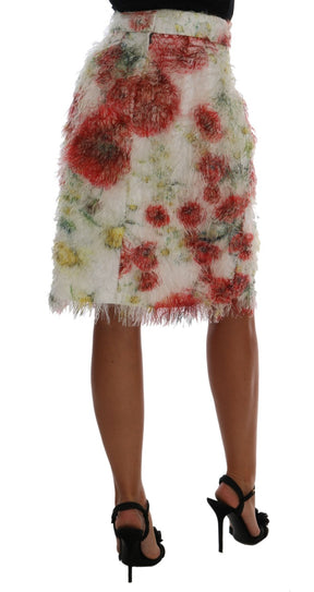 Dolce & Gabbana Floral gemusterter gerader Bleistiftrock