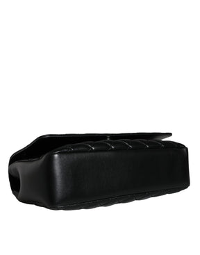 Versace Schwarze gesteppte Lammleder Crossbody Umhängetasche