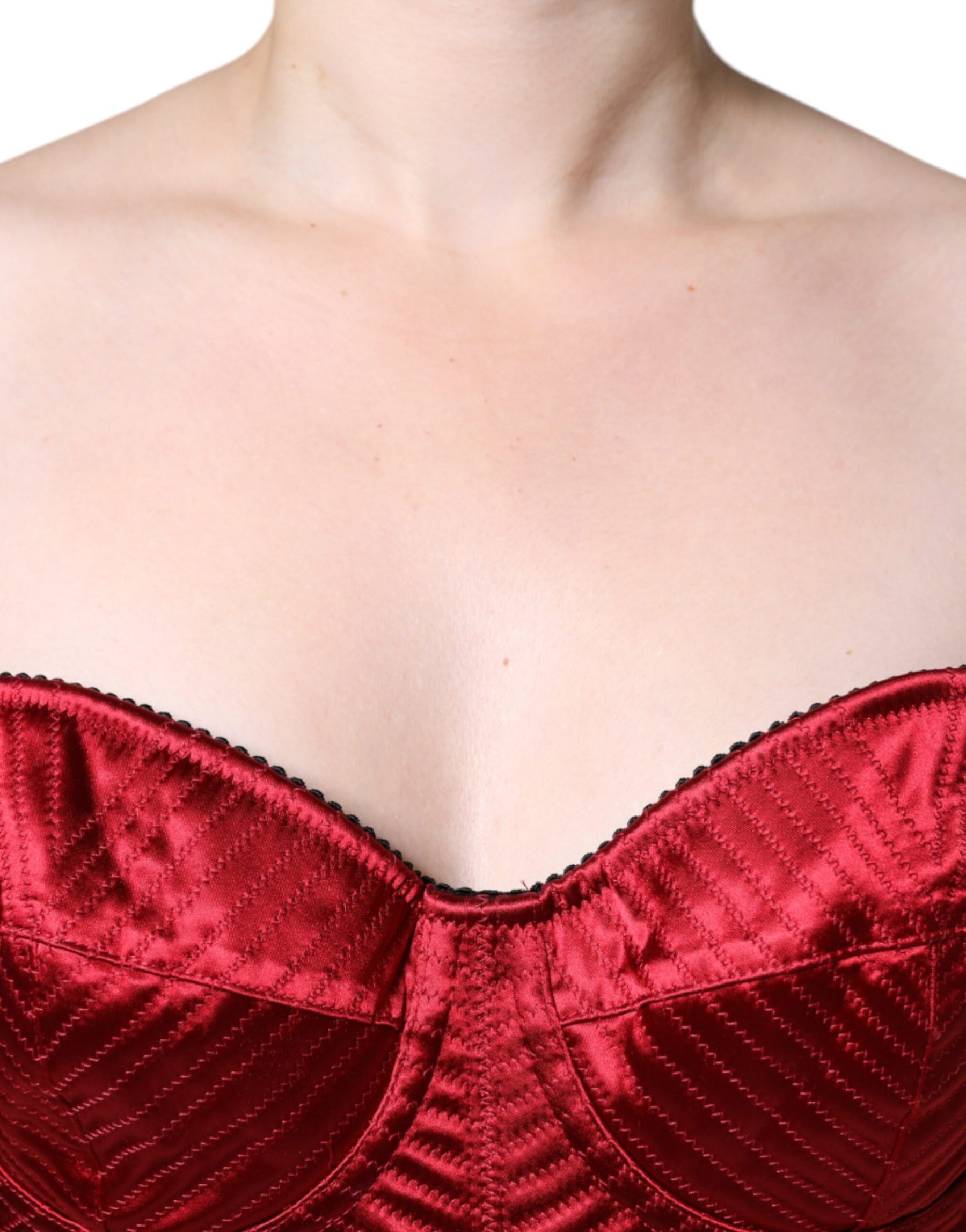 Dolce & Gabbana Rotes Bustier Korsett Spitze Bodycon Midikleid