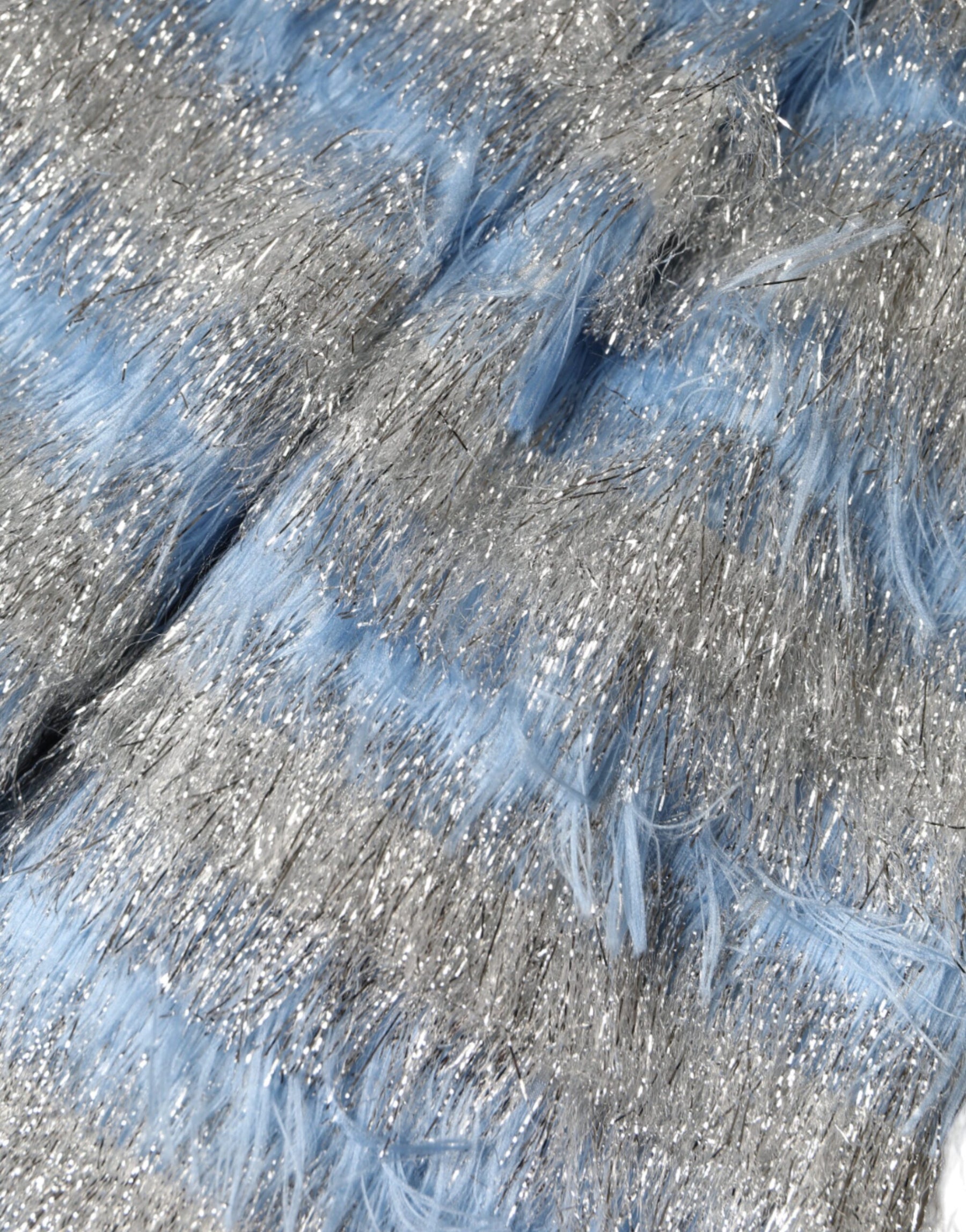 Dolce & Gabbana Hellblaues, silbernes Jacquard-Midikleid in A-Linie