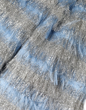 Dolce & Gabbana Hellblaues, silbernes Jacquard-Midikleid in A-Linie