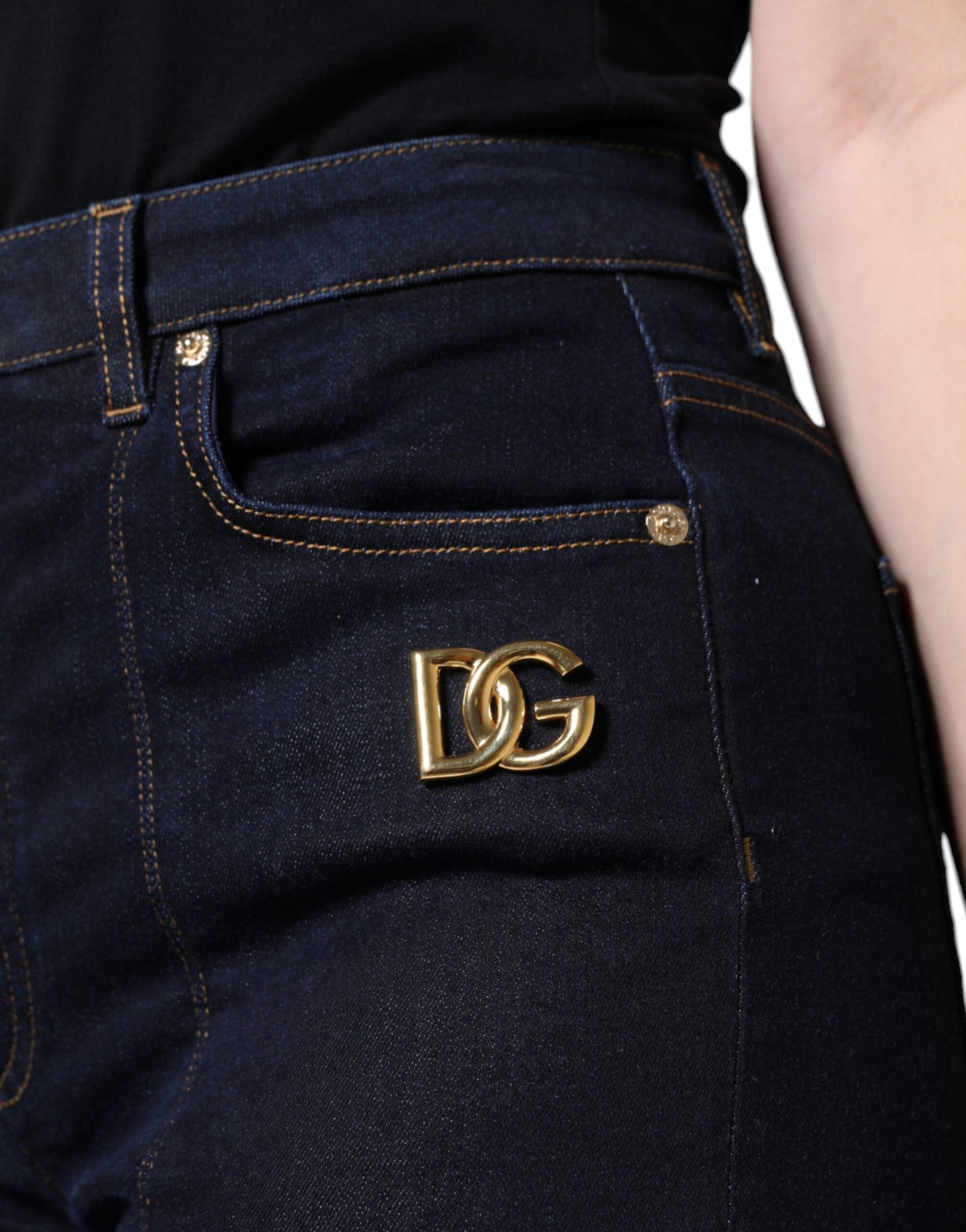 Dolce & Gabbana Schwarze Skinny Denim-Jeans aus einer Baumwollmischung