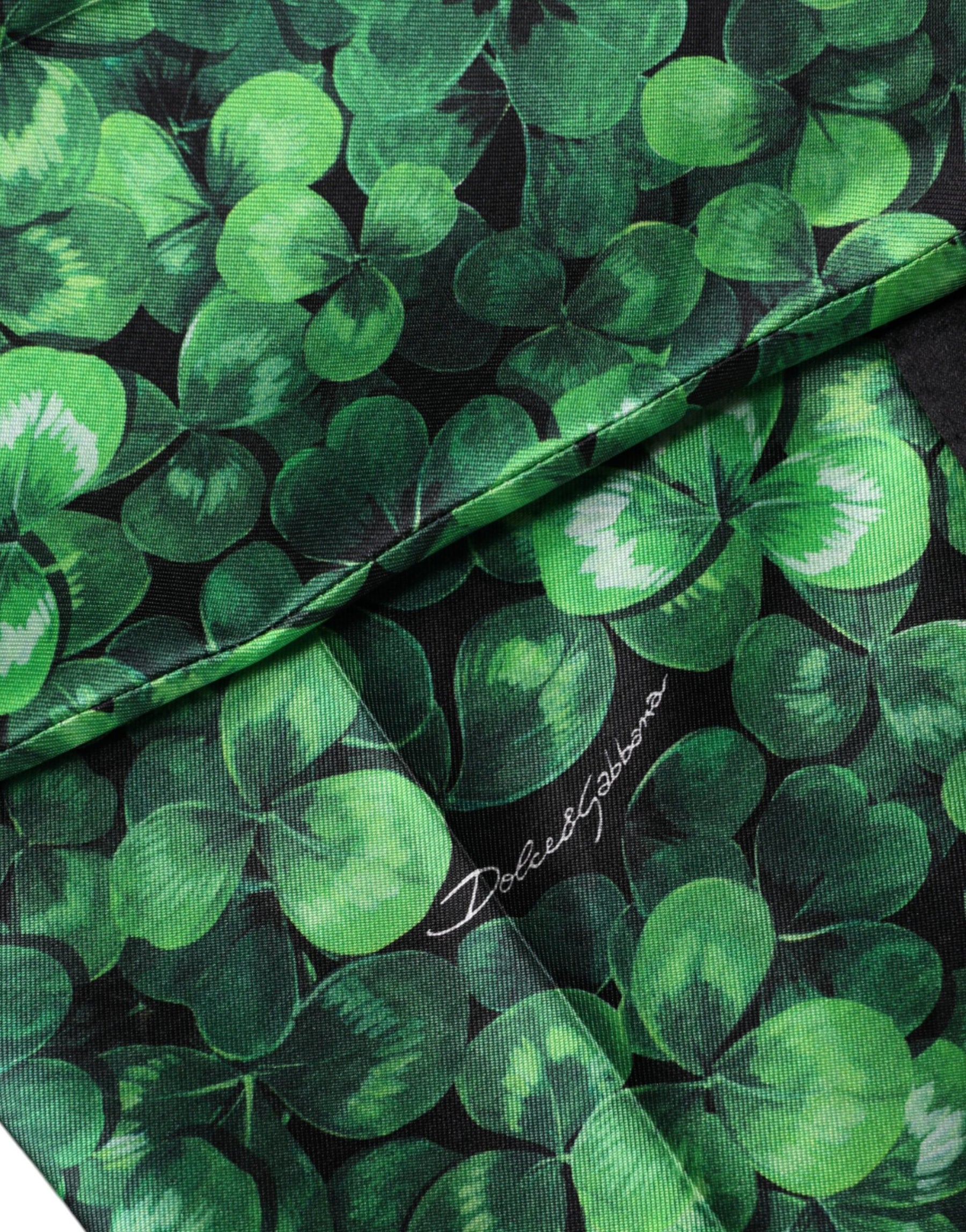 Dolce & Gabbana Grüner Klee Seidensatin Hochtaillierte Hose