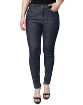 Dolce & Gabbana Dunkelblaue QUEEN Cotton Skinny Denim Jeans