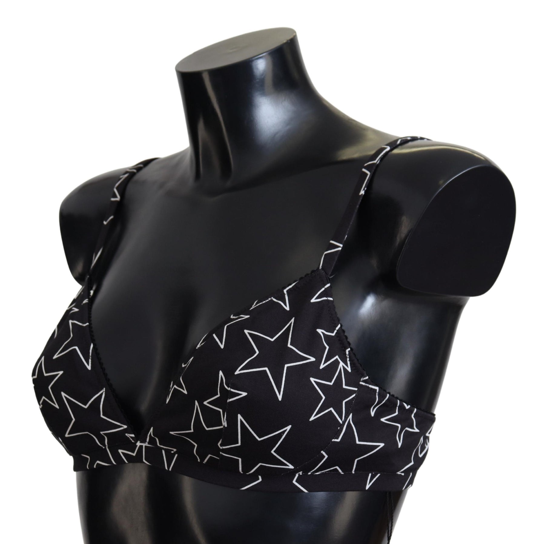 Dolce & Gabbana Schwarzer Millennials Star Non Wire Baumwoll-BH Unterwäsche