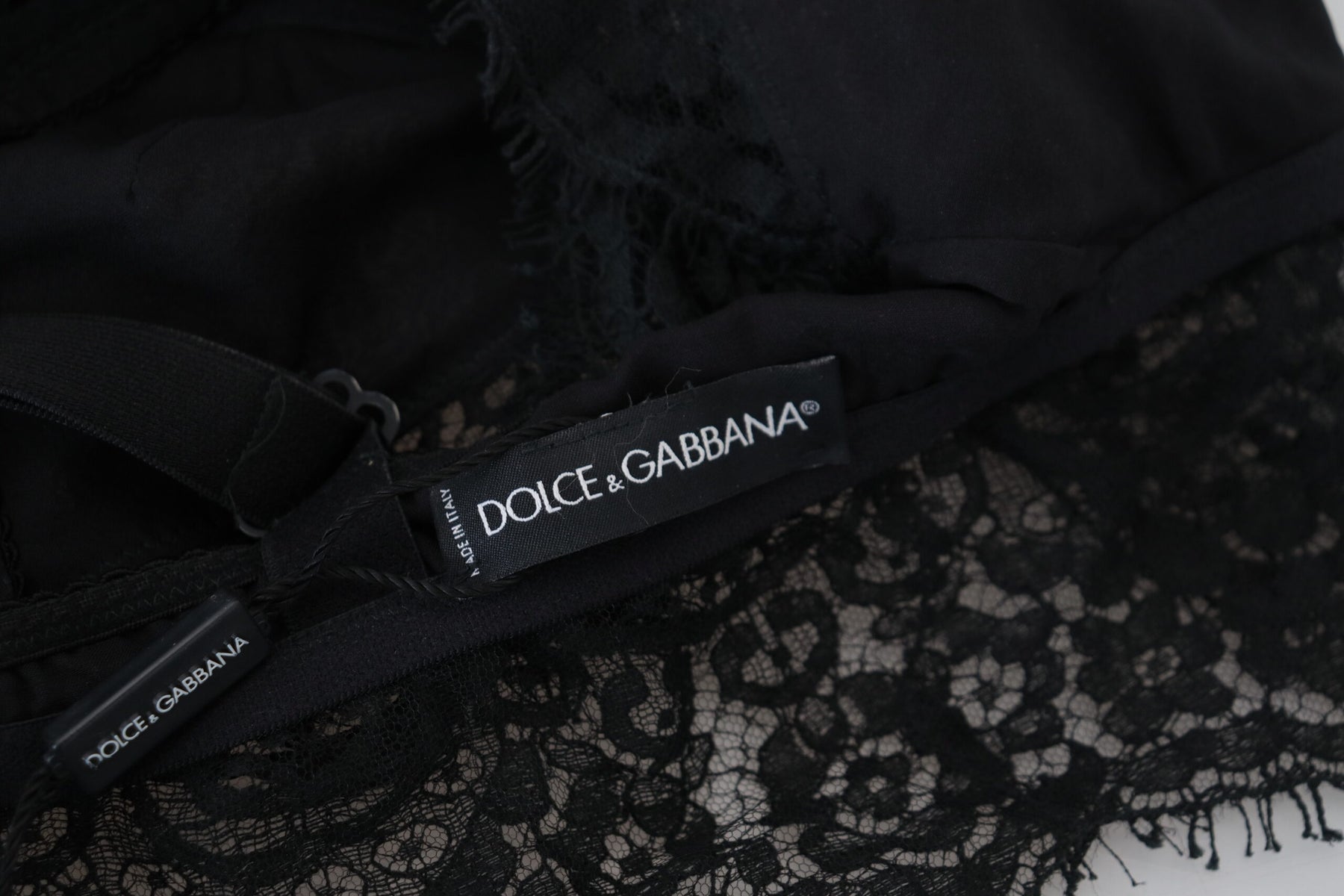 Dolce & Gabbana Schwarzer floraler Spitzen Stretch Bralette Unterwäsche