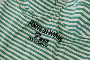Dolce & Gabbana Weiß Grün Streifen Ein Stück Badebekleidung Badebekleidung