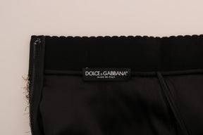Dolce & Gabbana Gold Schwarz Kurzer Minirock