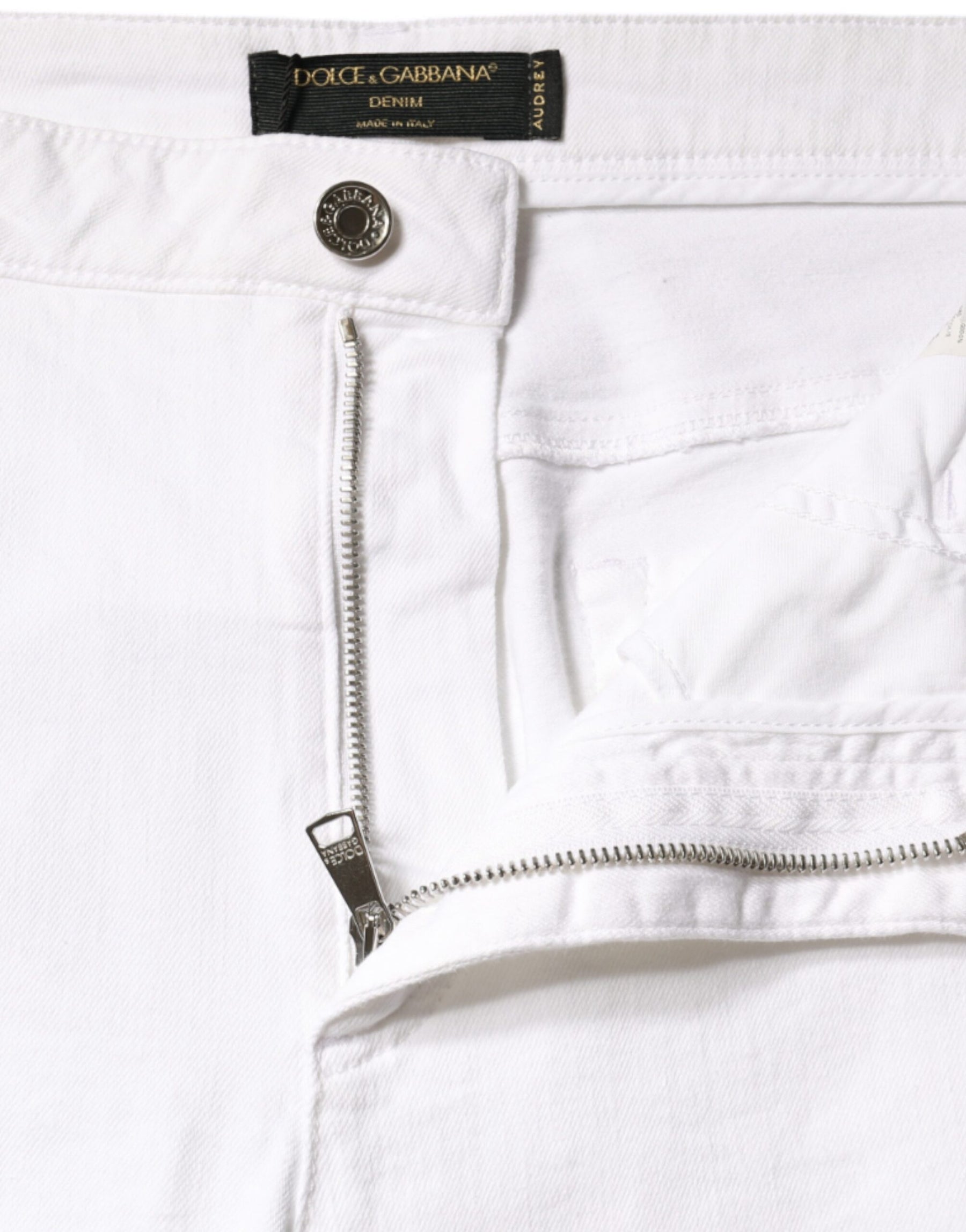 Dolce & Gabbana Weiße Baumwoll-Stretch AUDREY Skinny Jeans