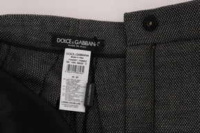 Dolce & Gabbana Graue Mini-Shorts mit hoher Taille aus Wolle