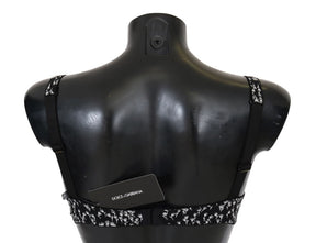 Dolce & Gabbana Schwarz Seide Weiß Spitze Stretch Unterwäsche BH