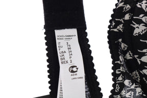 Dolce & Gabbana Schwarz Seide Weiß Spitze Stretch Unterwäsche BH