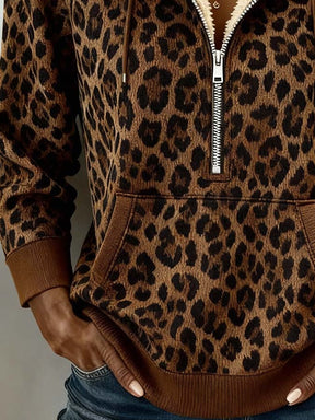 Kuschelweiches Leo Hooded Sweatshirt Winter Damen Warm